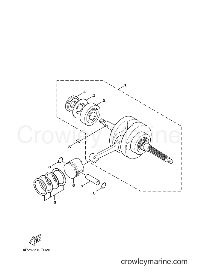2011 Scooter XC125E - XC125E (4P79) [010] - CRANKSHAFT & PISTON