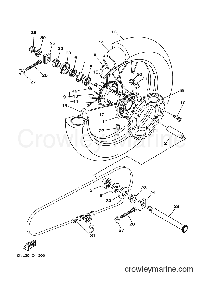 Yamaha Motors YZ250F (5NL3) [010] - REAR WHEEL