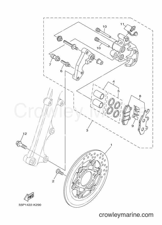 2012 Scooter T135HC - T135HC (55P3) [010] - FRONT BRAKE CALIPER