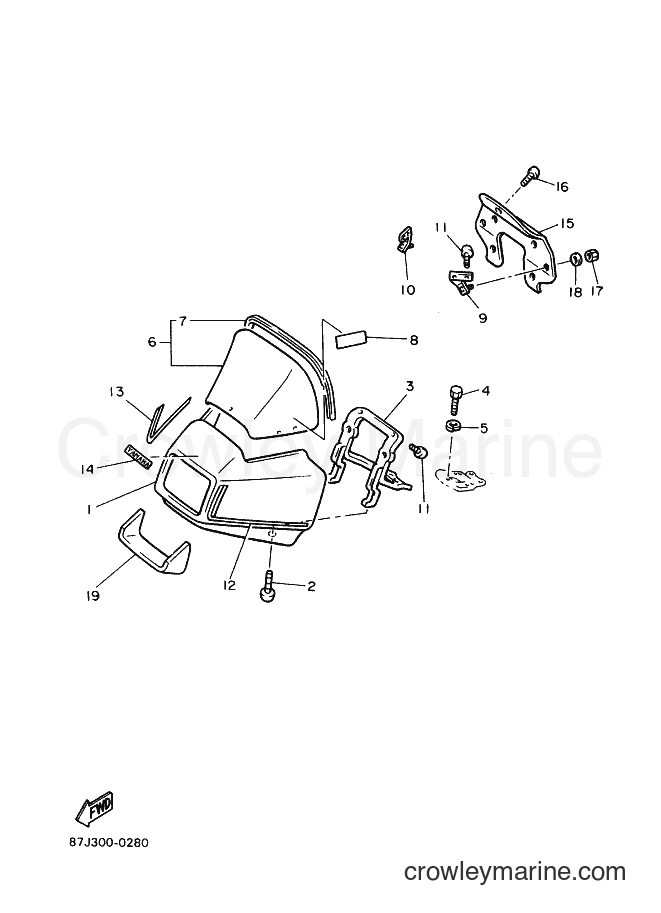 1990 Snowmobile PZ480EP - PZ480EP (87J1) [999] - WINDSHIELD