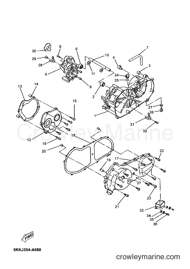 Yamaha Motors YN100 (5KKK) [020] - CRANKCASE