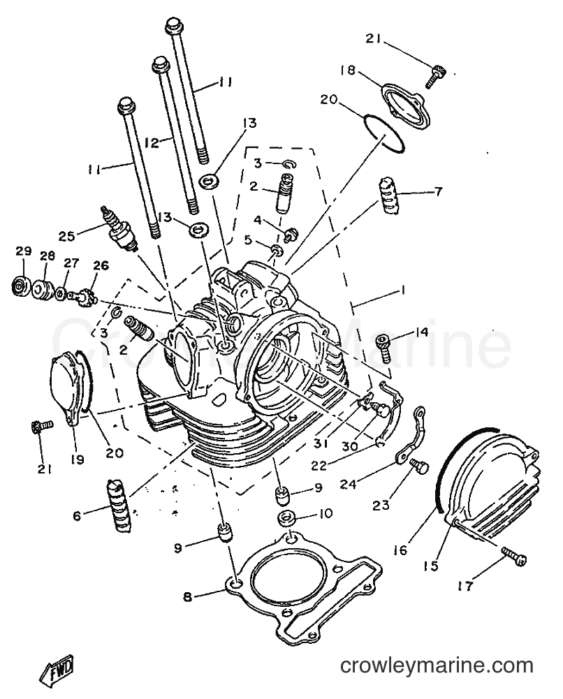 1996 Street Bike SR250 - SR250 (21L2) [99A] - CYLINDER HEAD