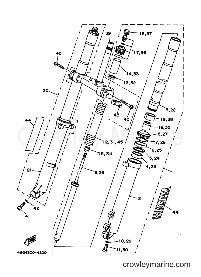 1995 Dirt Bike TY250Z - TY250Z (4GG6) [999] - FRONT FORK
