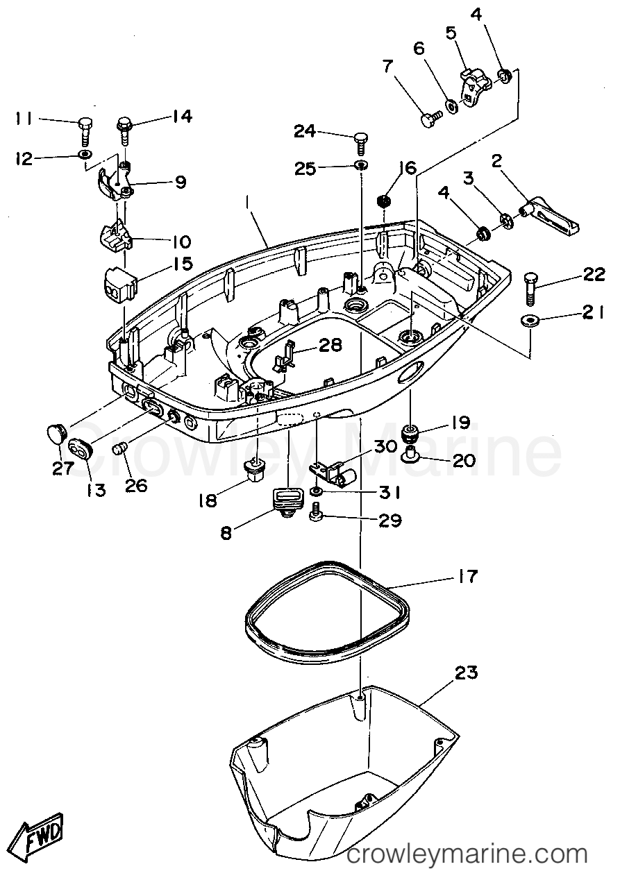 Yamaha Motors 50TLHS - BOTTOM COWLING
