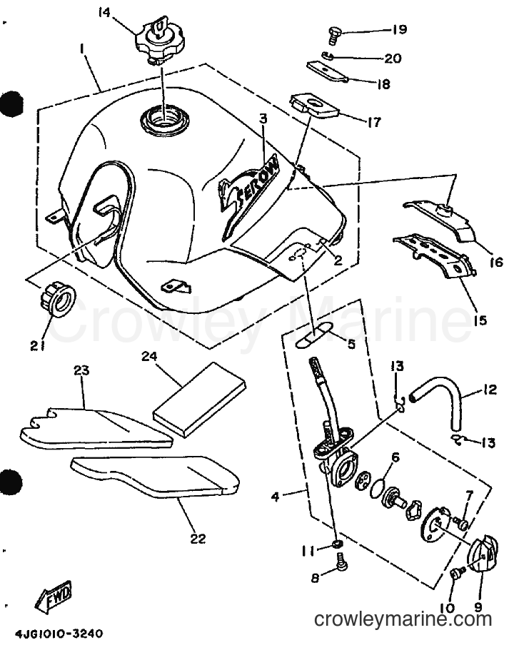 1994 Dirt Bike XT225 - XT225 (4BE9) [010] - FUEL TANK