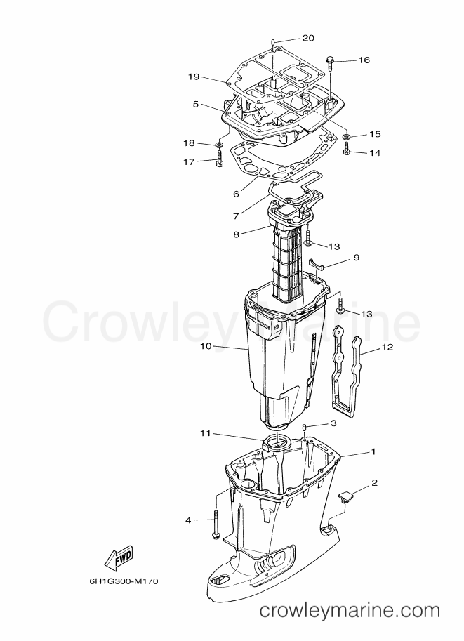 Yamaha Motors 75CETO (67PC) [020] - UPPER CASING