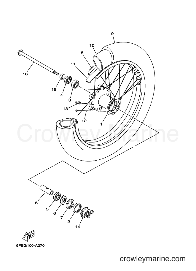 Yamaha Motors XVS650 (5FBM) [010] - FRONT WHEEL