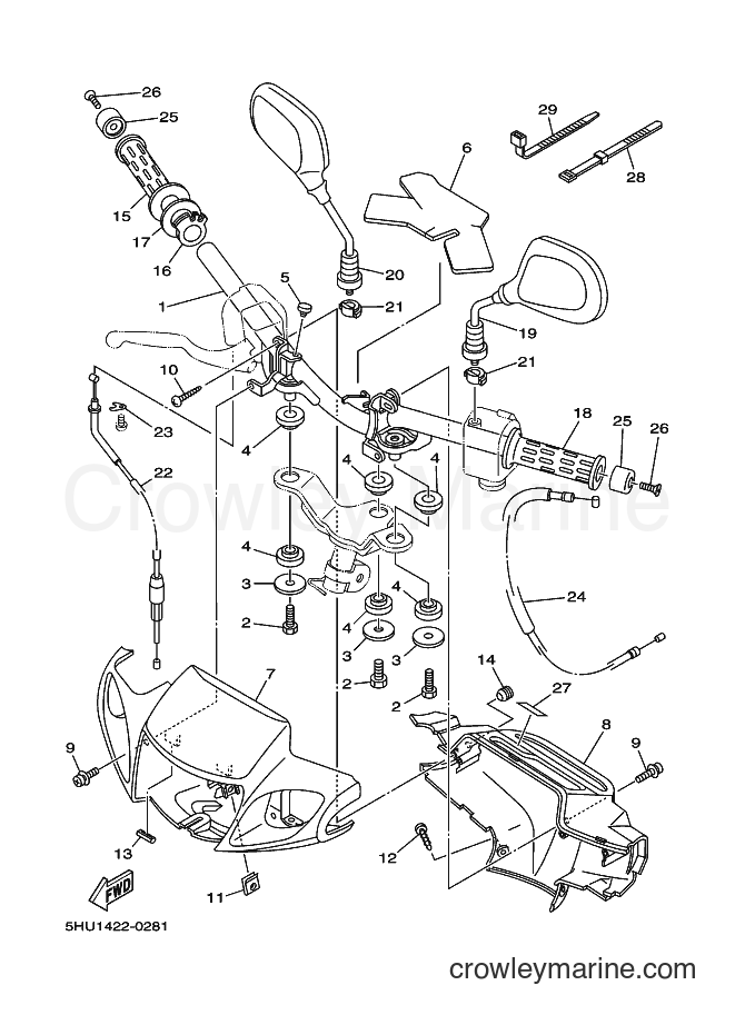 Yamaha Motors T105SE (5HU1) [020] - STEERING HANDLE & CABLE