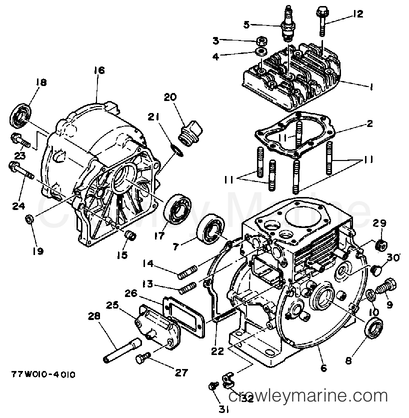 Yamaha Motors EF2000 - CRANKCASE - CYLINDER (800101~)