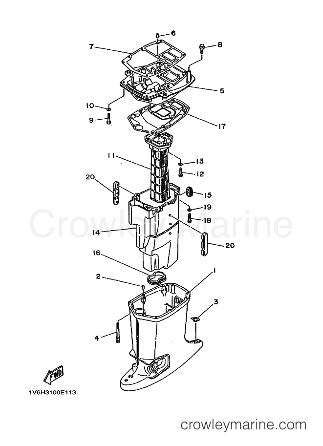 Yamaha Motors 70B (6H30) [020] - UPPER CASING