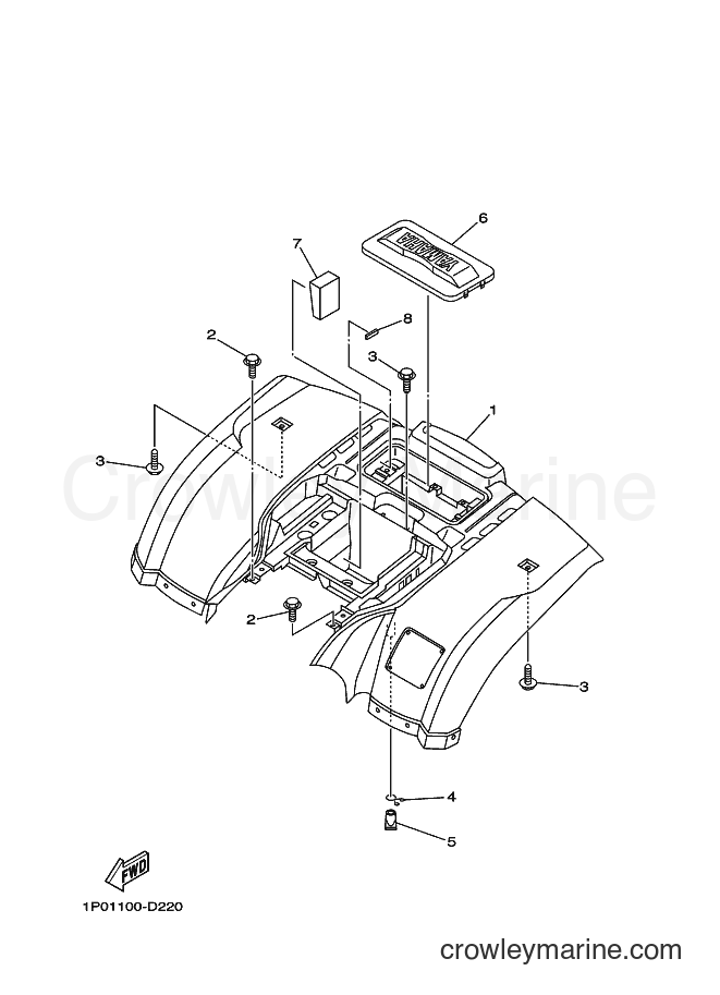 2007 ATV YFM250 - YFM250 (1P0A) [010] - REAR FENDER