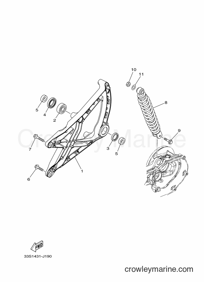 2012 Scooter AL125C - AL125C (44D3) [010] - REAR ARM & SUSPENSION
