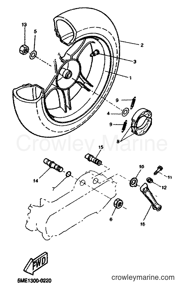 2001 Scooter YQ100 - YQ100 (5ME4) [070] - REAR WHEEL