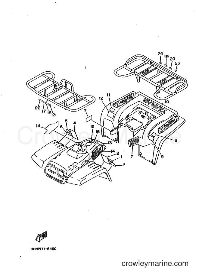 1995 ATV YFM350FW - YFM350FW (3HNP) [010] - EMBLEM & LABEL 1