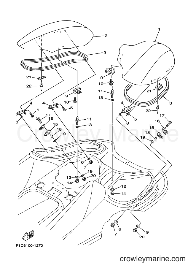 Yamaha Motors JET FOR SV1200 (68X1) [01B] - STERN HATCH