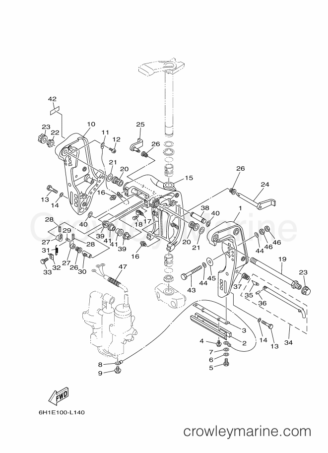 Yamaha Motors 90L-2012 (6H1E) [280] - BRACKET 1