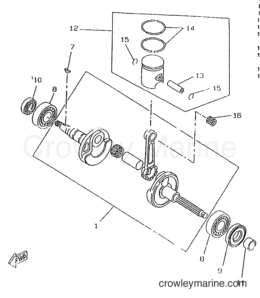 1996 Scooter CW50RS - CW50RS (4WB1) [999] - CRANKSHAFT & PISTON
