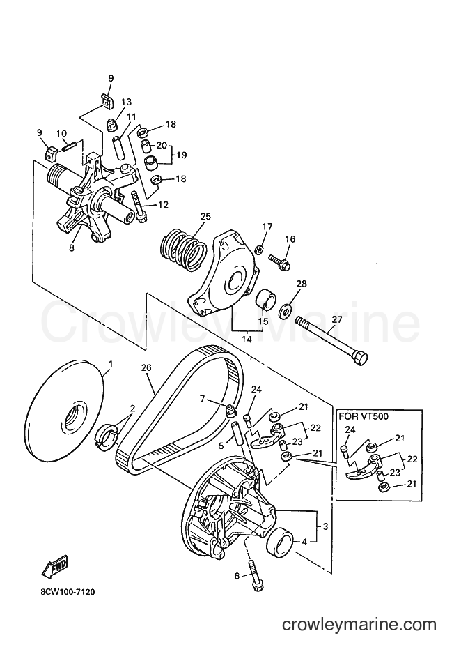 Yamaha Motors VT500 (8CY4) [020] - PRIMARY SHEAVE