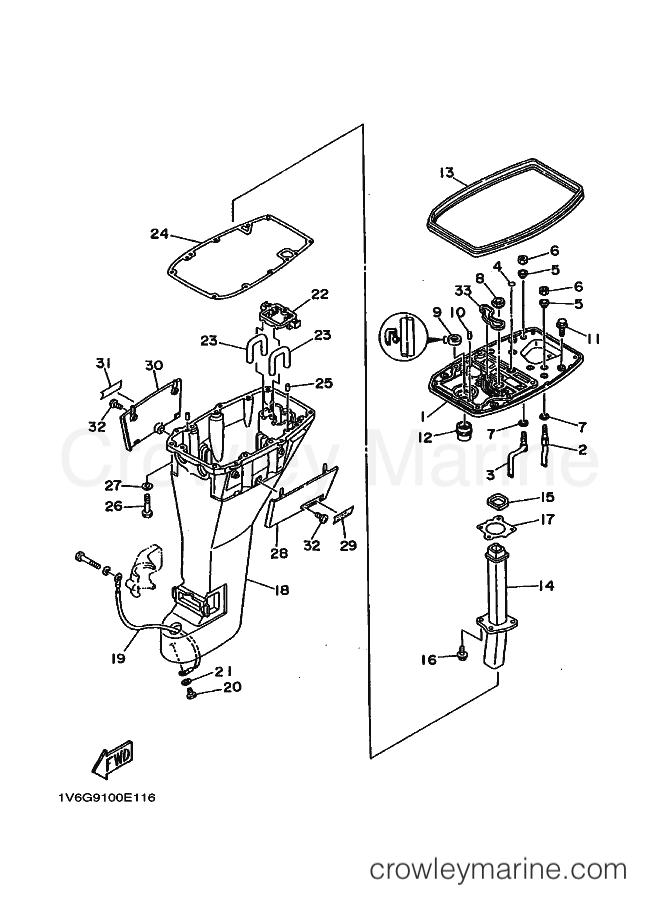 Yamaha Motors F9.9B (6G9) [030] - UPPER CASING