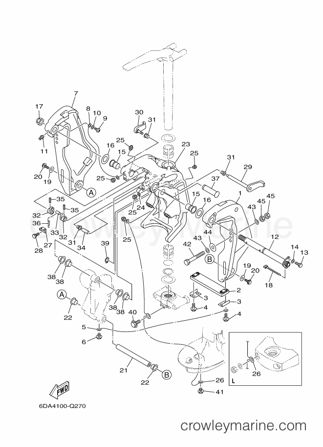Yamaha Motors F200XB-2016 (6DA4) [020] - BRACKET 1
