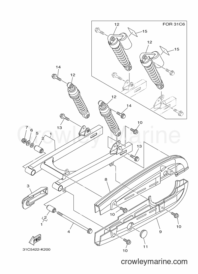 2011 Scooter T115SEC - T115SEC (31C6) [010] - REAR ARM & SUSPENSION