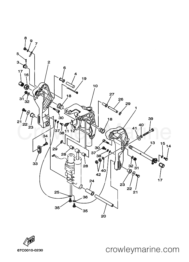 Yamaha Motors F40B (67C) [040] - BRACKET 2