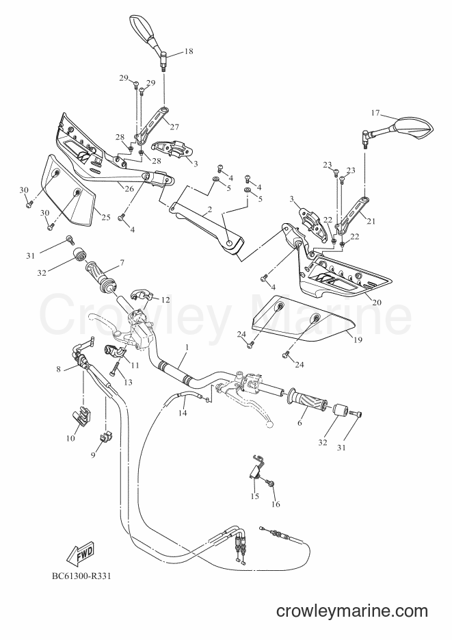 2016 Street Bike MTT690-U - MTT690-U (BC62) [070] - STEERING HANDLE & CABLE