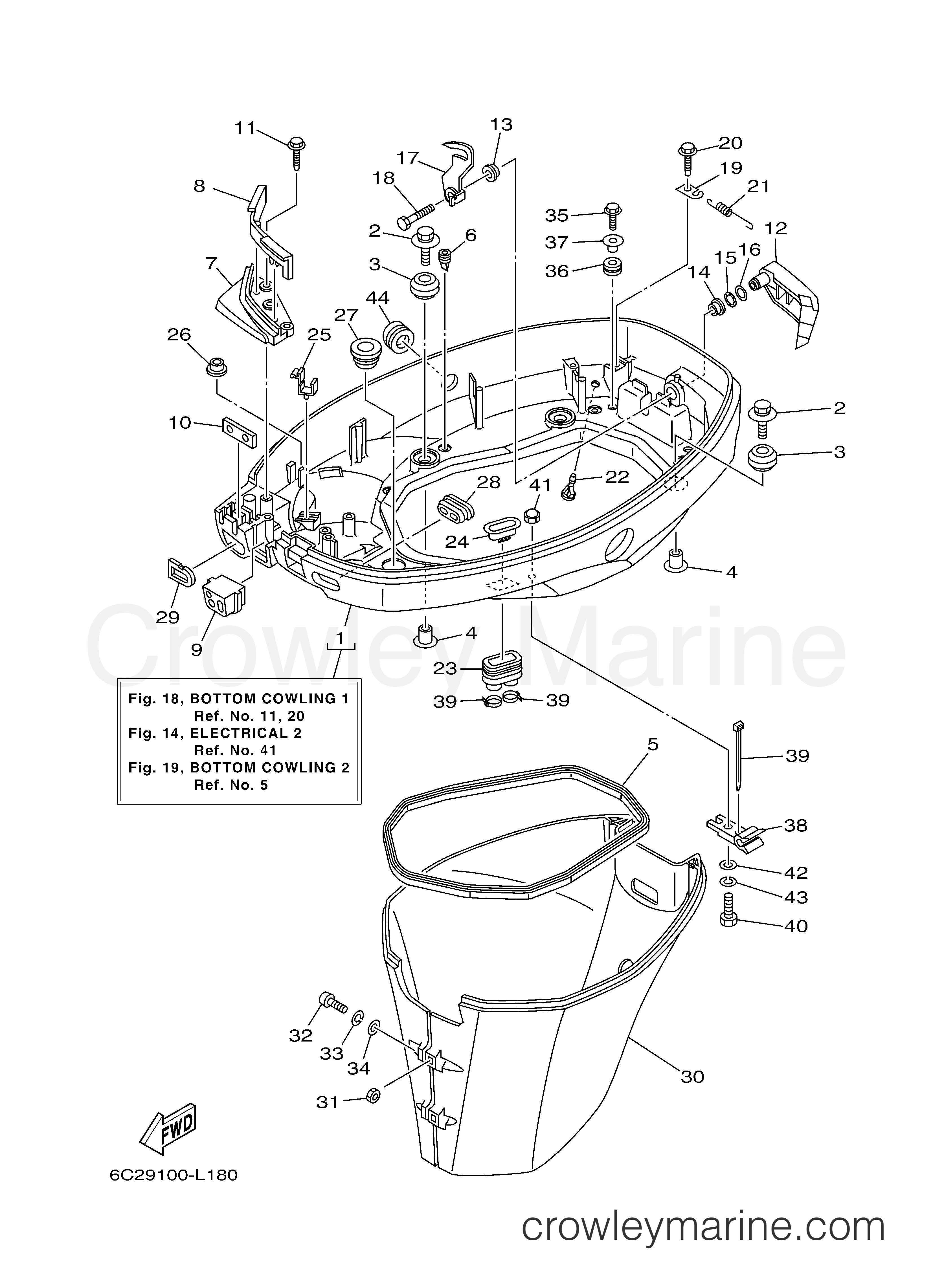 Yamaha Motors T50LA - BOTTOM COWLING 1