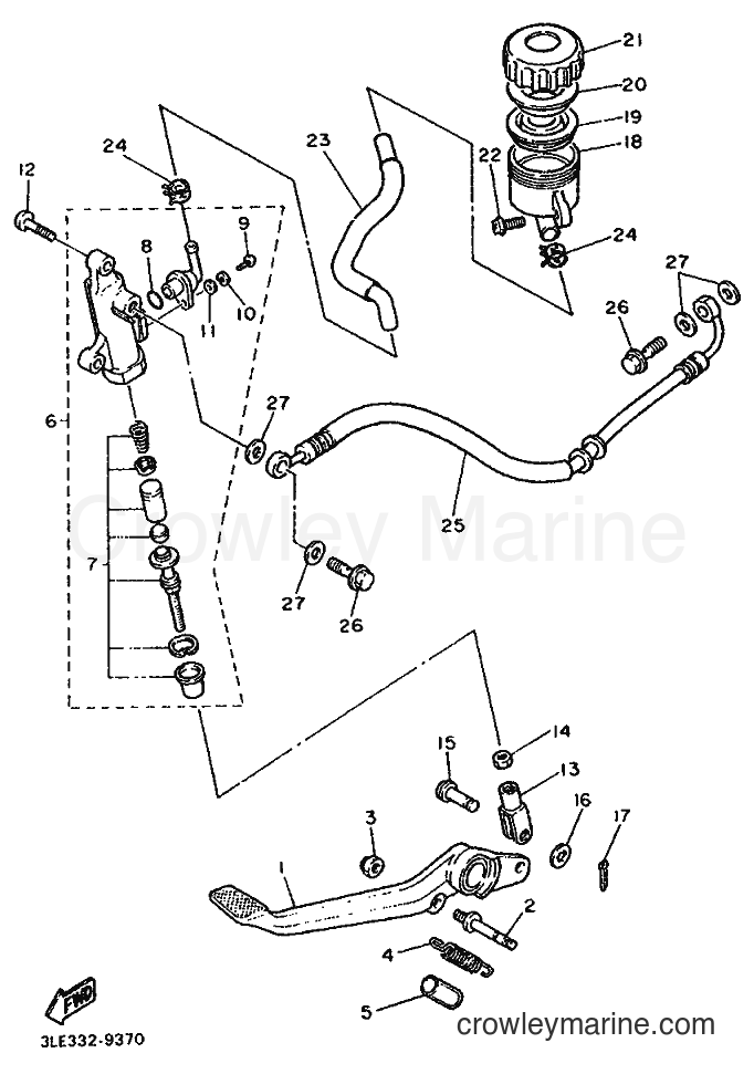 Yamaha Motors FZR1000 (3GMH) [999] - REAR MASTER CYLINDER