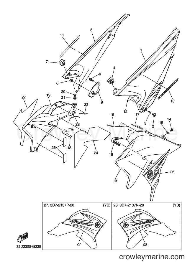2008 Dirt Bike WR250X - WR250X (32D2) [010] - SIDE COVER
