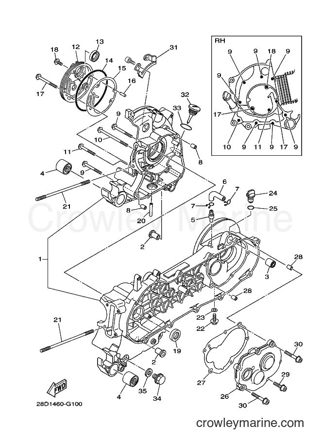 2008 Scooter AL115C - AL115C (28D2) [010] - CRANKCASE