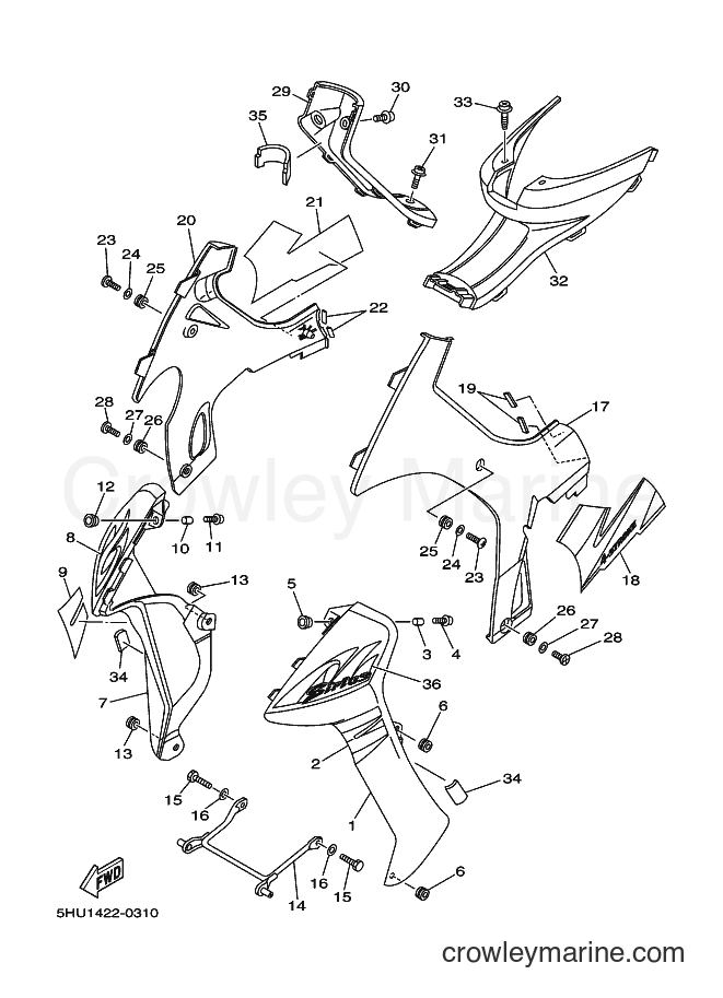 2000 Scooter T105SE - T105SE (5HU1) [020] - LEG SHIELD