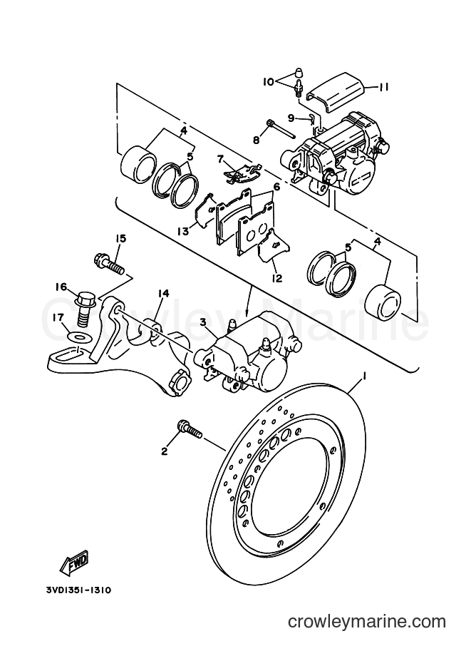 Yamaha Motors TDM850 (4TX6) [020] - REAR BRAKE CALIPER