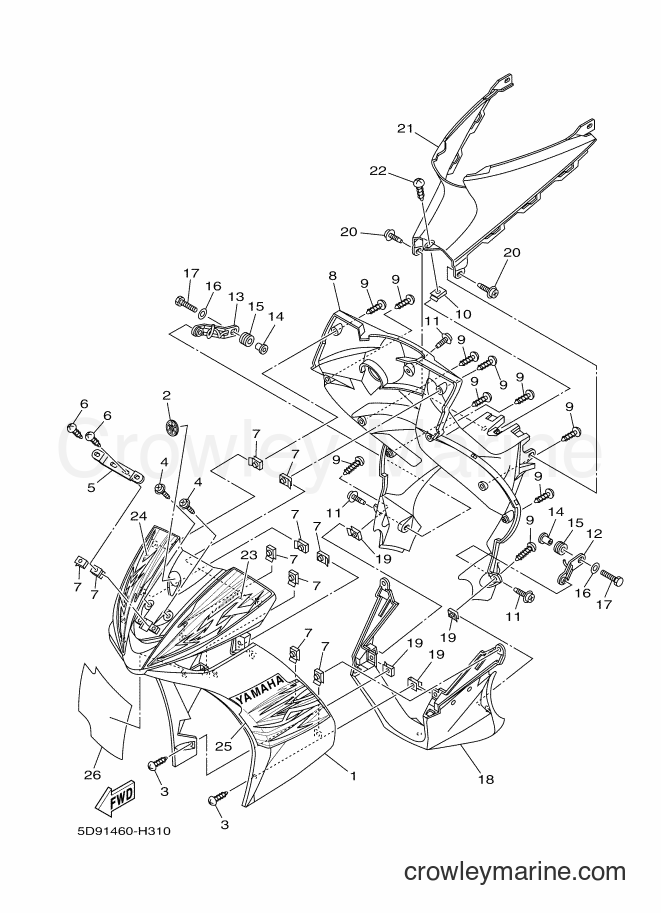 Yamaha Motors T115 (5D91) [010] - LEG SHIELD