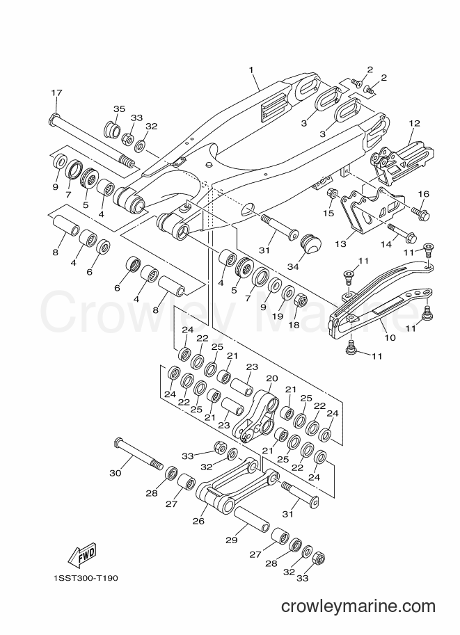 2018 Dirt Bike YZ250 - YZ250 (1SST) [010] - REAR ARM