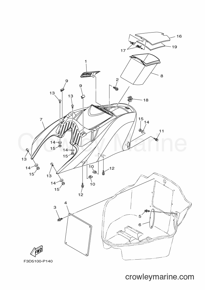 Yamaha Motors VX700-S (F3D7) [010] - ENGINE HATCH 1