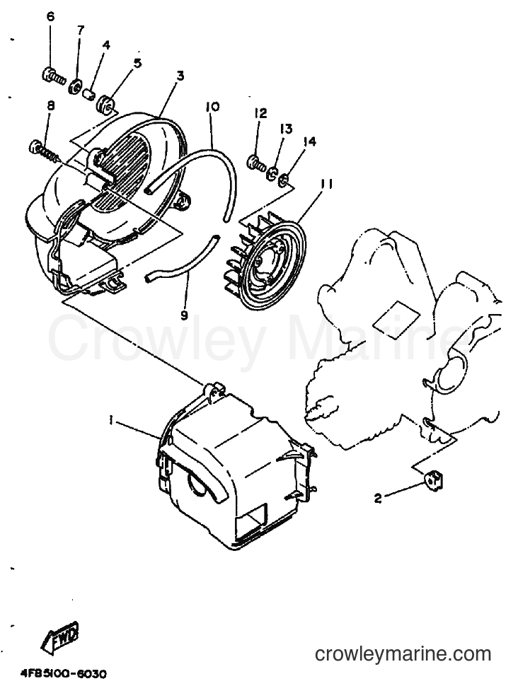 1996 Scooter CY50 - CY50 (3SA7) [010] - AIR SHROUD & FAN