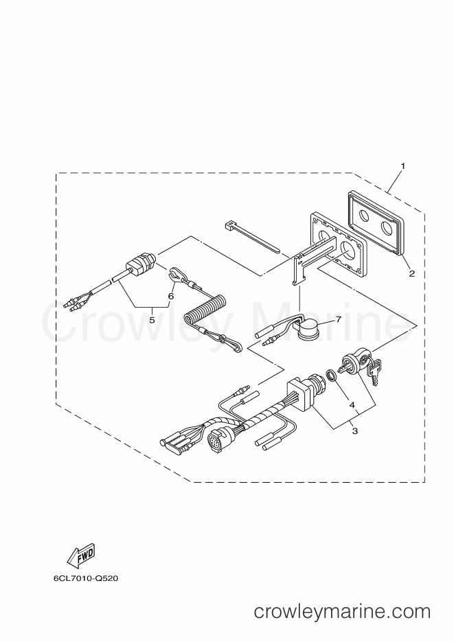 Yamaha Motors F250DETX (6CG8) [120] - SWITCH & PANEL 1 (SINGLE)
