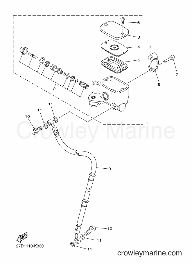Yamaha Motors XVS13CA (27D3) [010] - FRONT MASTER CYLINDER