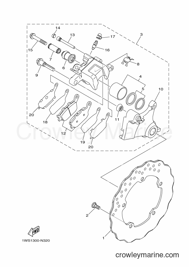 2015 Street Bike FZ07FC - FZ07FC (2RC2) [010] - REAR BRAKE CALIPER
