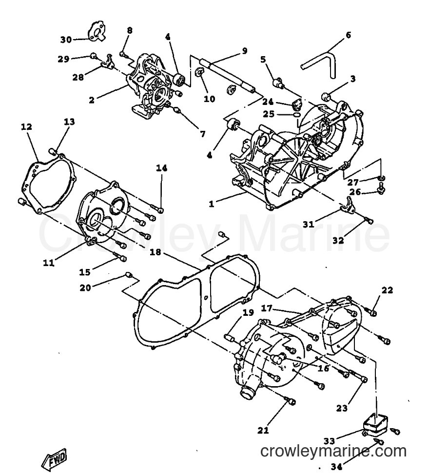 1999 Scooter YW100 - YW100 (4VPL) [010] - CRANKCASE