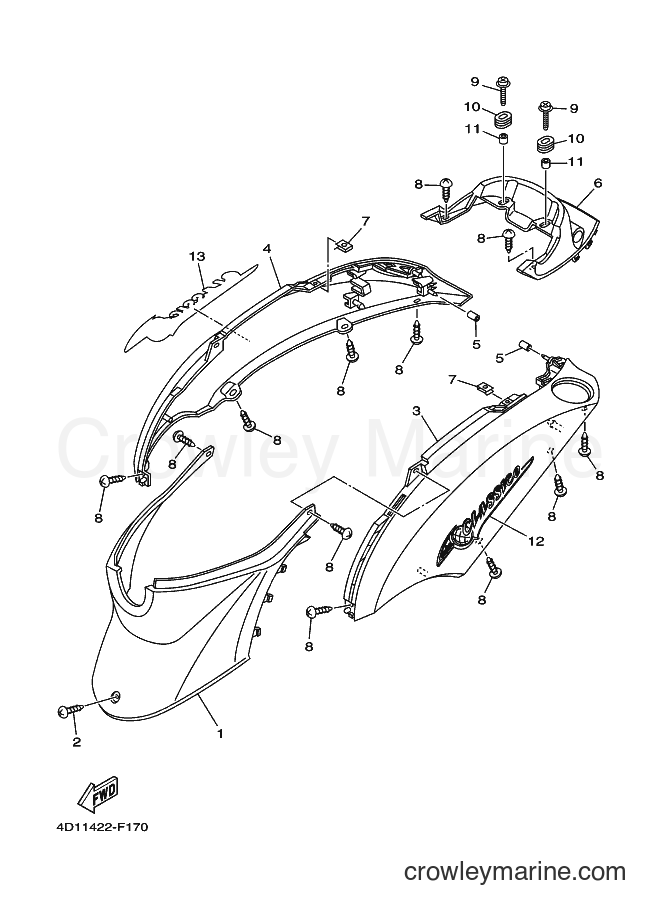 Yamaha Motors AF115C (4D11) [010] - SIDE COVER