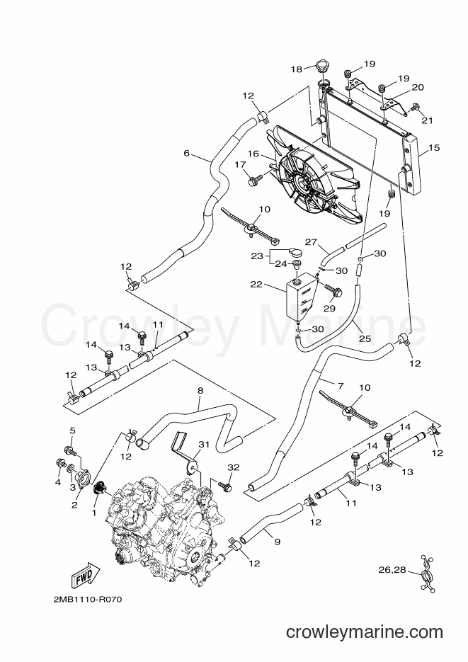 2017 ATV YXE700B - YXE700B (B355) [010] - RADIATOR & HOSE