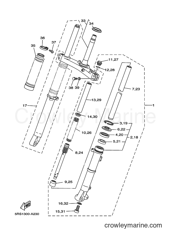 2002 Dirt Bike TW125 - TW125 (5RS1) [020] - FRONT FORK
