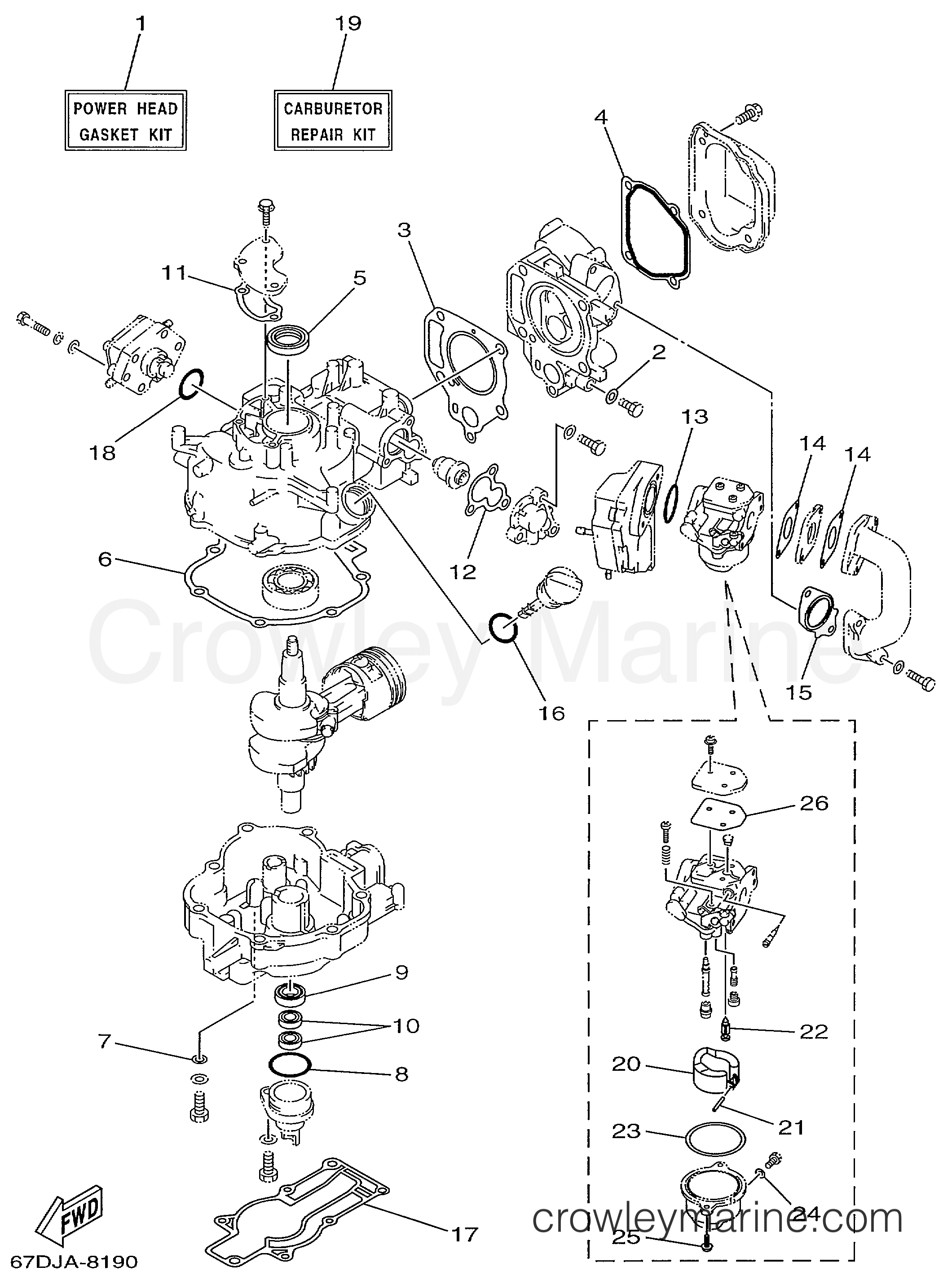 Yamaha Motors F4MSHX - REPAIR KIT 1