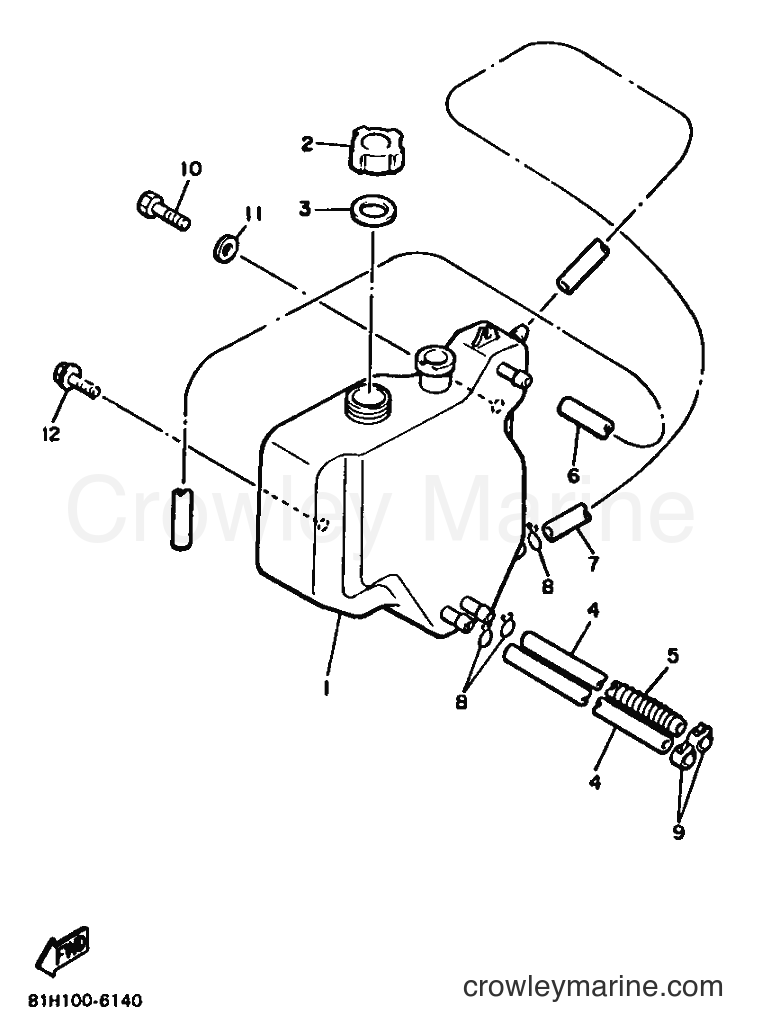 1990 Snowmobile PZ480 - PZ480 (86J2) [010] - OIL TANK