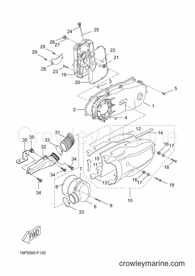 2010 Scooter VP125 - VP125 (16P5) [040] - CRANKCASE COVER 1