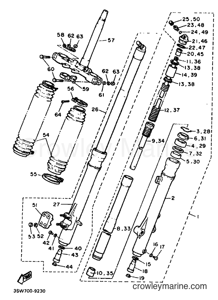 1992 Dirt Bike TT600 - TT600 (3SW4) [010] - FRONT FORK