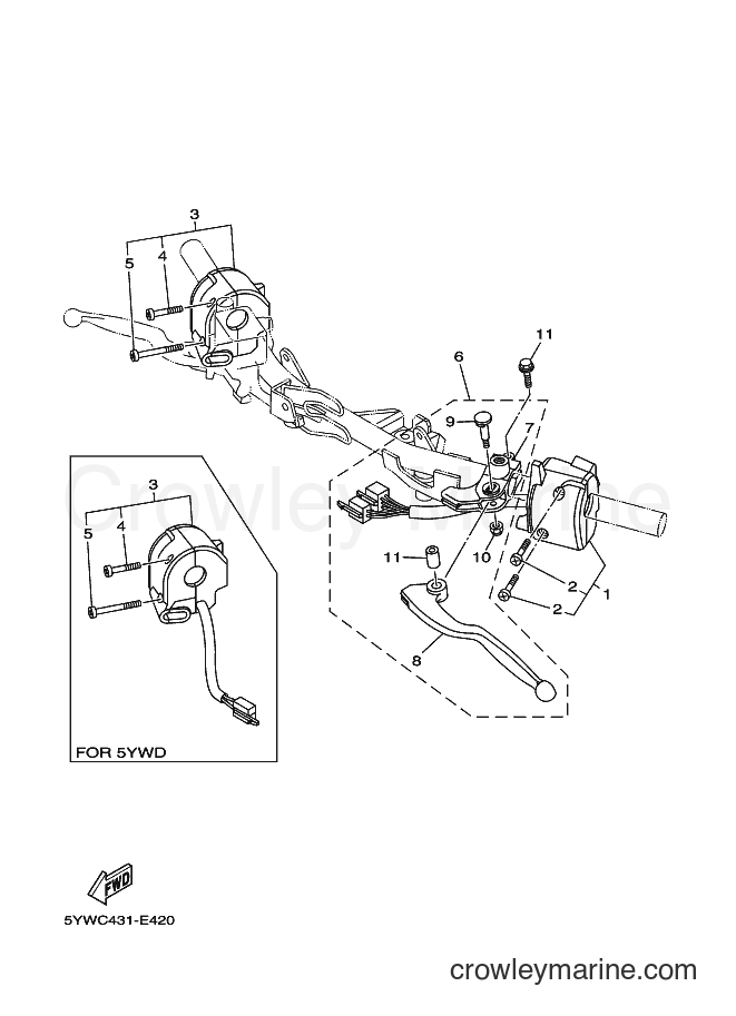 Yamaha Motors JC-110D (5YWC) [010] - HANDLE SWITCH & LEVER
