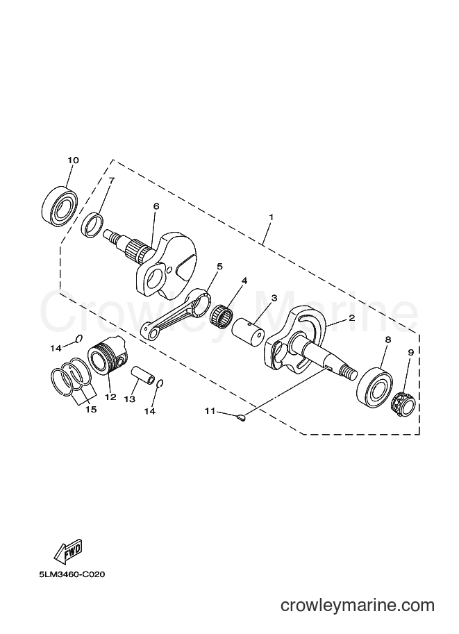 2004 Scooter T105SE - T105SE (5LM3) [010] - CRANKSHAFT & PISTON